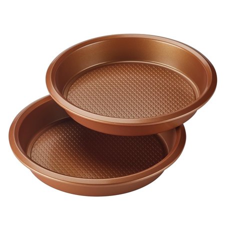 AYESHA CURRY 8 in. Bakeware Round Cake Pan Set Copper2 Piece 47722